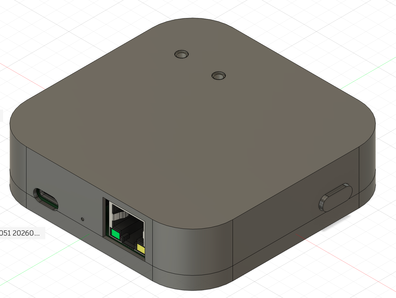 FIBO smart gateway enclosure with Ethernet, USB-C, and reset button